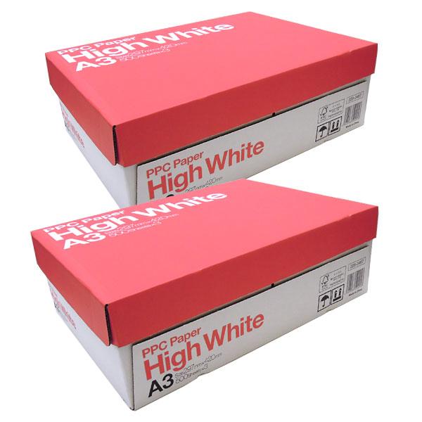 コピー用紙 ハイホワイト A3 2箱 5000枚 500枚×10冊 CHW-A3 コピー用紙（A4サイズ・500枚×10冊・5000枚・高白色） EZ3-CP1A4