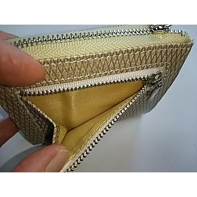 ルルカスタネット L字ファスナー二つ折り財布 ダイヤ柄 ポケット