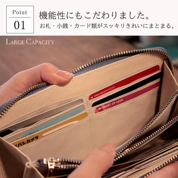 ステンドグラス 長財布 ラウンドファスナー 本革 ルルカスタネット