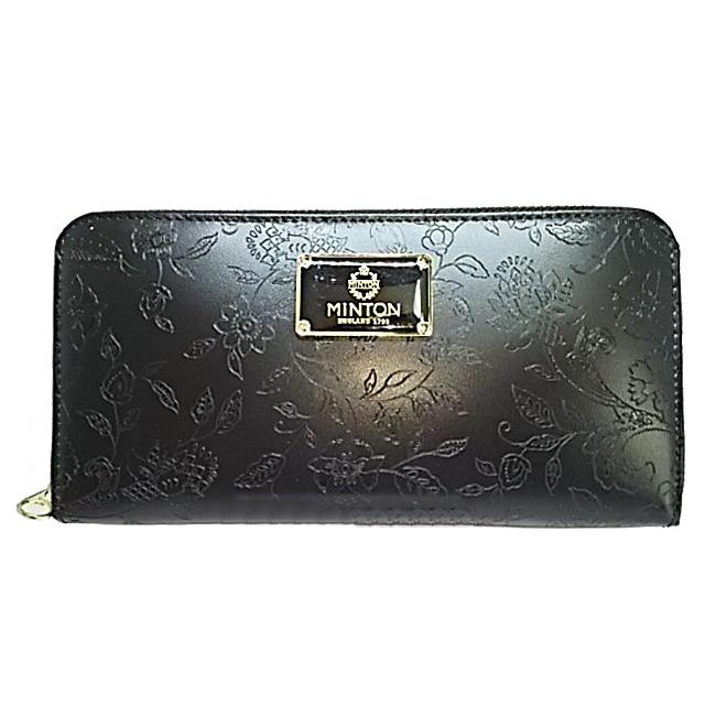 MINTON（ミントン） 本革 長財布 人気 高級 ラウンドジップ 黒