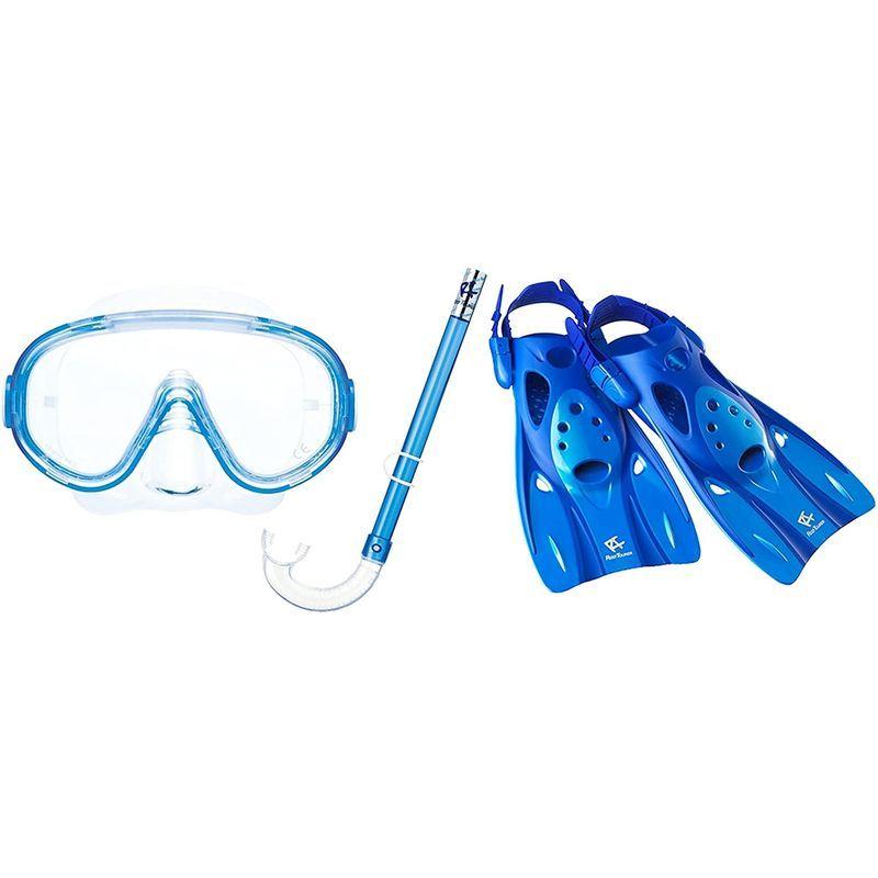 クリスマスツリー特価 3点セット フィン マスク シュノーケル シュノーケリング リーフツアラー エラストマー製 Rp9101 Mサイズ ブルー その他サーフボード Portalcultura Net Br