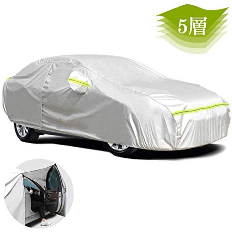 Favoto 車カバー ボディーカバー 車体カバー 自動車 車カバー 裏起毛 雪対策 紫外線対策 防雨 防炎 防塵 強風対策 収納袋付き 汎
