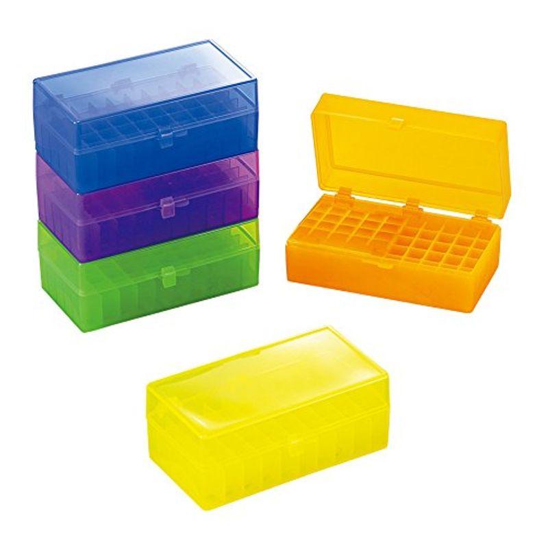春先取りの マイクロチューブストレージボックス 50本 5色パック 青 緑 紫 黄 橙×各1個入 1-7932-02