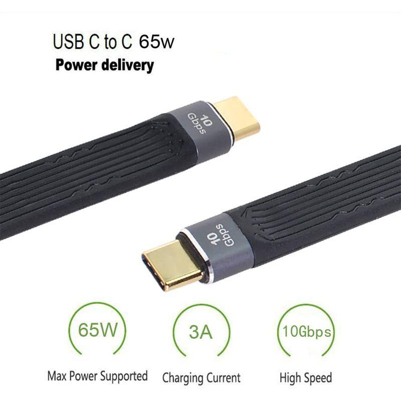 ト送料込 NFHK Type-C USB-C オス→オス USB 3.1 10Gbps フラットスリム FPC データケーブル ノートパソコン携帯電 通販 USB 3.1 Type-Cケーブル 1m オス オス USB PD対応 最大5A USB 3.1 Gen 2(1