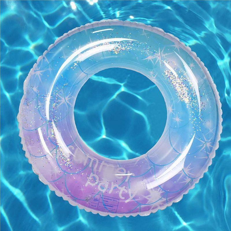 大注目 浮き輪 大人用シンプルなデザイン 直径85cm 可愛い浮輪リング型 夏休み 水遊び 海 ビーチ海水浴 プールアウトドア 海フロート 青い