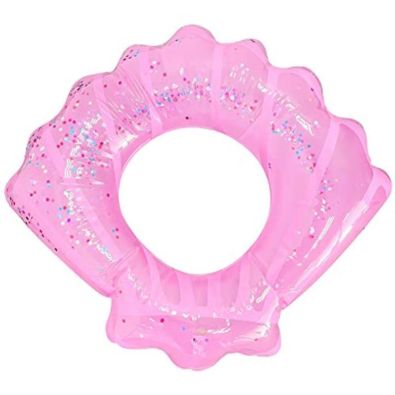 送料無料 Sutekus ホタテガイ 浮き輪 プール 貝殻 浮き具 カイガラデザイン キラキラ 海シーズン フロート スイミング ビーチ 用大人 子供