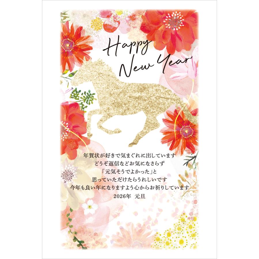 令和8年(2026年)用 午年 パック年賀状 年賀応援(3枚入り)NB457