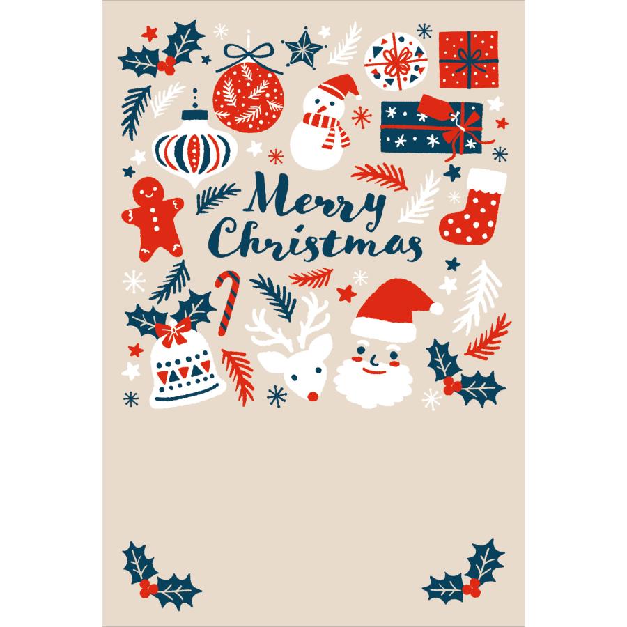 令和8年(2026年)用 午年 クリスマスカード(私製はがき)(4枚入り)XB705