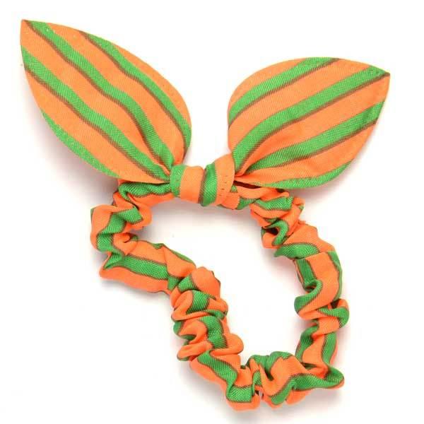 シフォン ジュニアミニシュシュ ストライプ ボーダー オンライン限定商品 グリーン オレンジ ふわふわ リボン 小さめ ショットピンク F Oc414 ガールズ