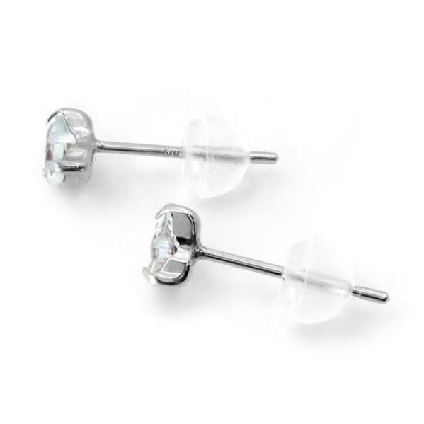 プラチナ900 Pt900 製 4mm ハート アクアマリン ラップド in ハート ピアス 3月 誕生石 両耳用 レディース 天然石 プレゼント ギフト 送料無料_1