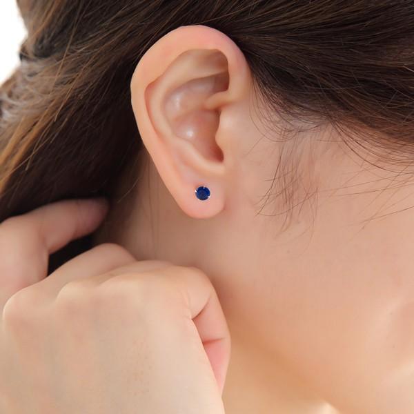 K10イエローゴールド 製 ラピスラズリ 4mm シンプル スタッド ピアス