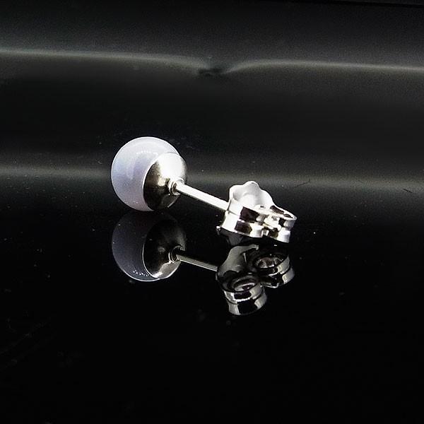 ブルーレースアゲート ピアス 5mm 天然石 Silver925 スタッドピアス 