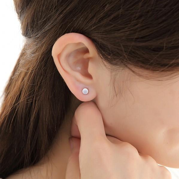ブルーレースアゲート ピアス 5mm 天然石 Silver925 スタッドピアス 