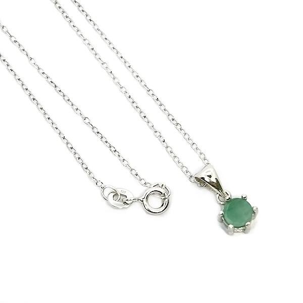 Silver925 ペンダント トップ ネックレス エメラルド 5.5mm