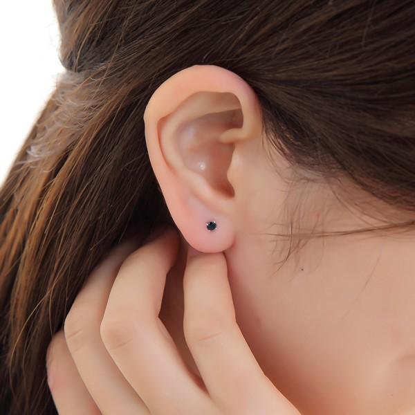 プラチナ900 Pt900 製 3mm オニキス 天然石 シンプル スタッド ピアス