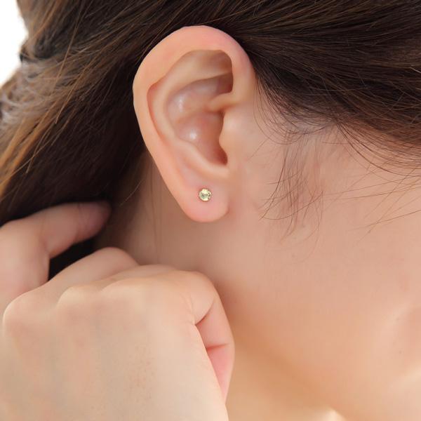 K10YG K10PGピアス K10 ピンクゴールド製 シトリン 11月 誕生石 K10PG シンプル スタッド