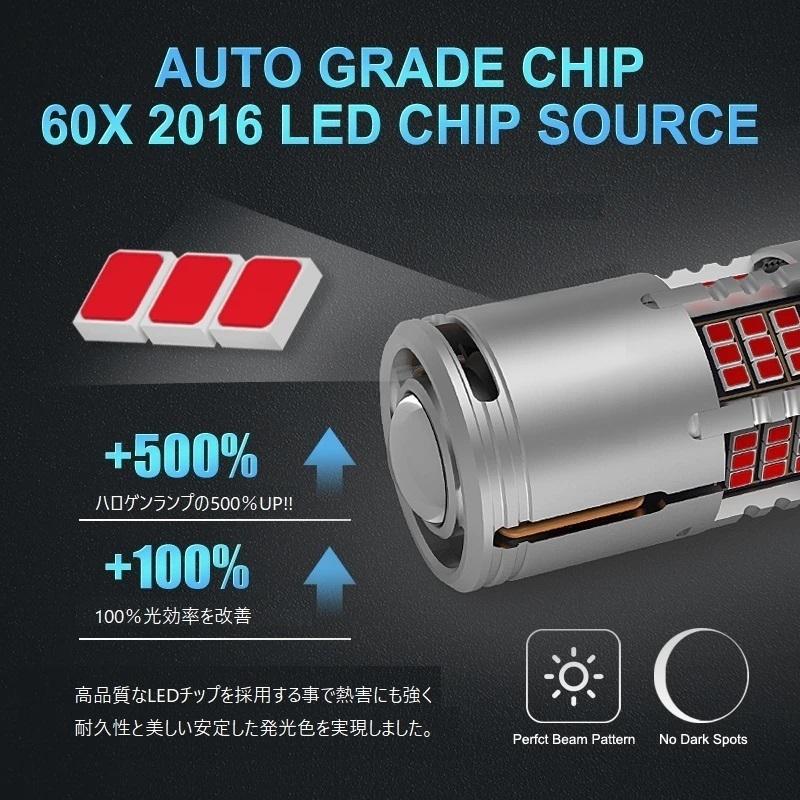 PRISM LED ブレーキランプ 赤 S25 / BAY15D T20 キャンセラー内蔵 最大