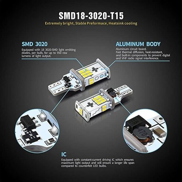 BMW 6シリーズ F06 グランクーペ LED バックランプ 後退灯 950ルーメン 最新3020SMD 無極性仕様  ホワイト 6000K 1セット｜prism-led｜06