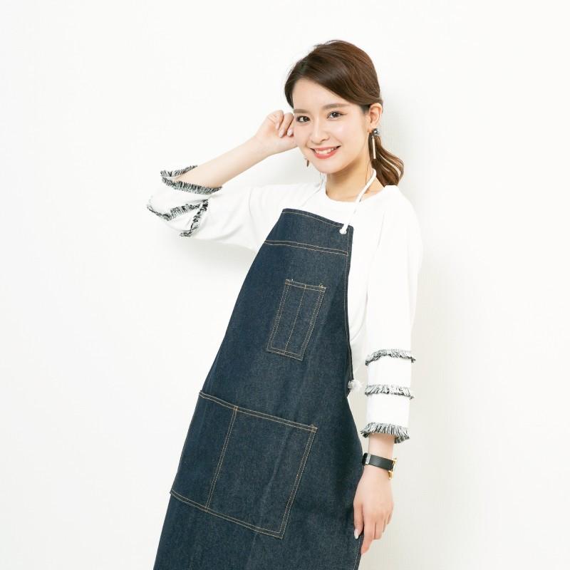 デニムエプロン おしゃれ 保育士 エプロン 業務用 刺繍 綿 胸当て
