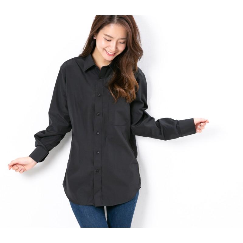 ワイシャツ 黒 レディース 形態安定 長袖 黒シャツ 仕事着 制服 衣装 発表会 ブラック レギュラー ボタンダウン 母の日 Hk Mujishirt Black エプロン専門店 ええエプロン 通販 Yahoo ショッピング