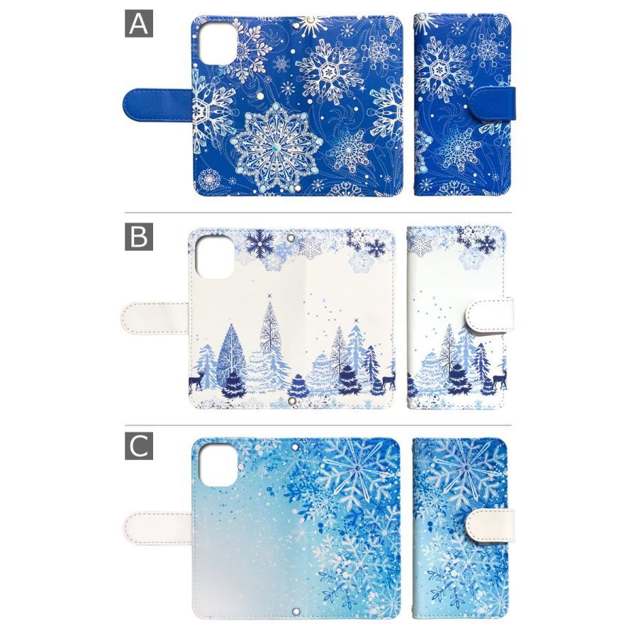 スマホケース 手帳型 iPhone17 iPhone16 AQUOS Redmi Pixel Reno 対応機種多数 スマホ カバー 冬 雪 ブルー |  | 02
