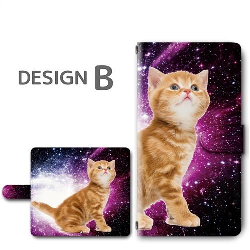 スマホケース 手帳型機種多数 Y!mobile Android One HUAWEI など ねこ 猫 宇宙 アンドロイド |  | 02