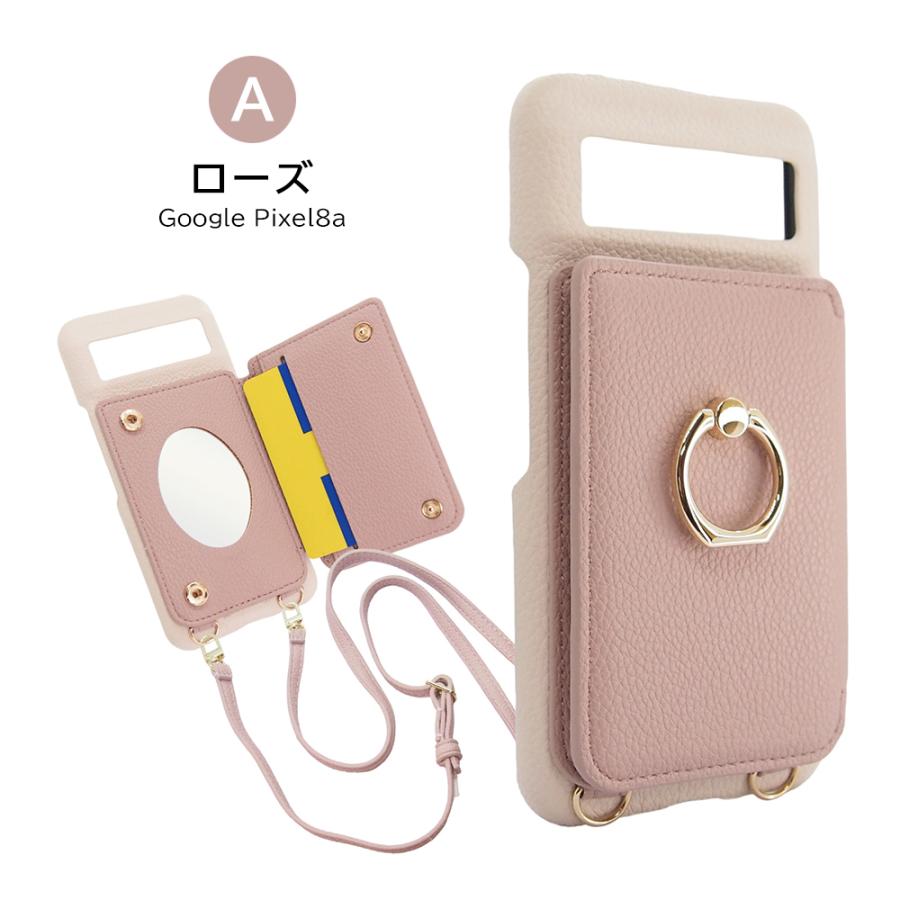 Google Pixel8a ケース リング スマホショルダー グーグル ピクセル8a ストラップ |  | 01