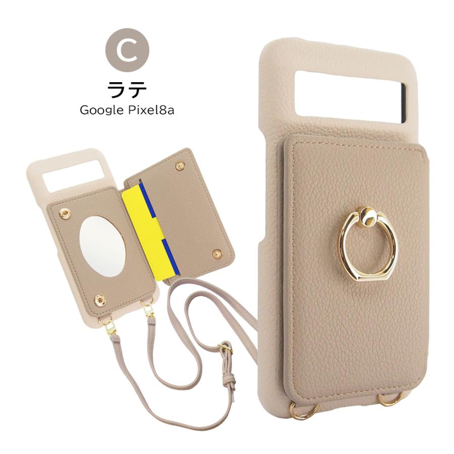 Google Pixel8a ケース リング スマホショルダー グーグル ピクセル8a ストラップ |  | 02