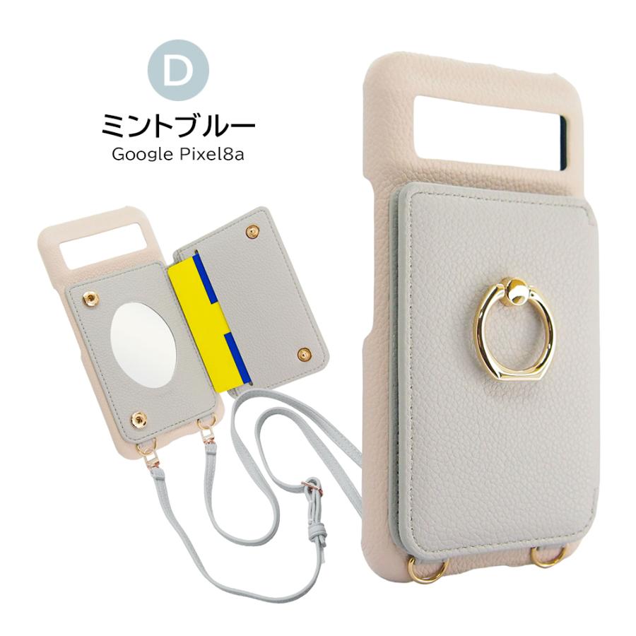 Google Pixel8a ケース リング スマホショルダー グーグル ピクセル8a ストラップ |  | 03