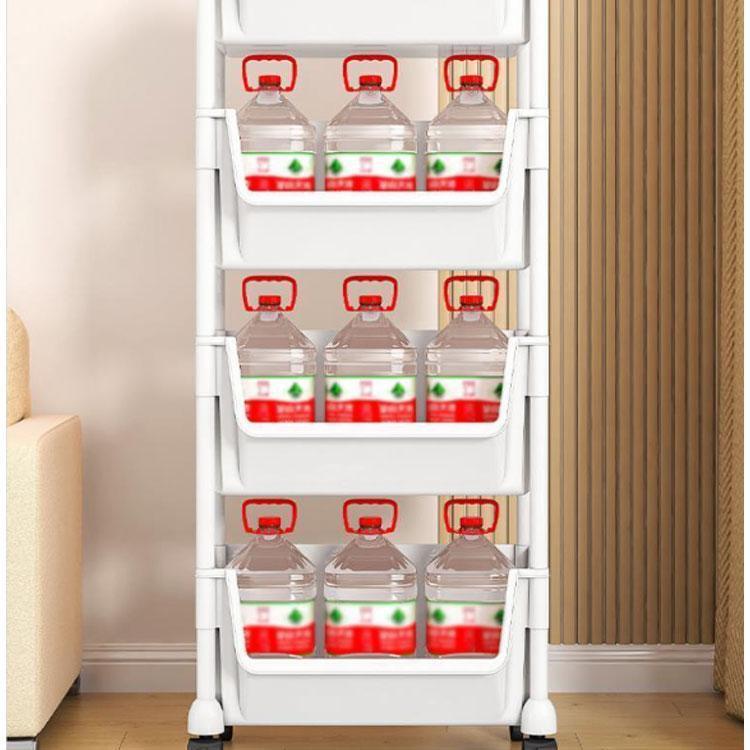 キッチンワゴン 5段 マルチワゴン キッチン収納 バスケットトローリー キャスター付き 本棚 収納ワゴン キャスター付き おしゃれ 隙間収納 キッチ |  | 01