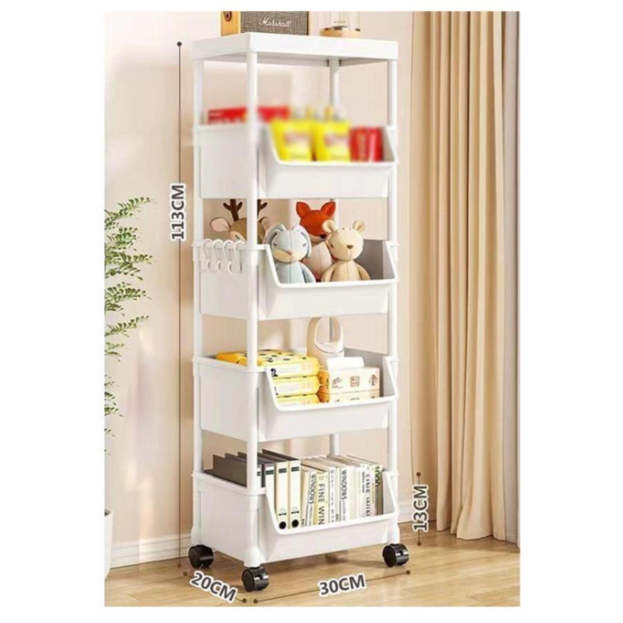 キッチンワゴン 5段 マルチワゴン キッチン収納 バスケットトローリー キャスター付き 本棚 収納ワゴン キャスター付き おしゃれ 隙間収納 キッチ |  | 08