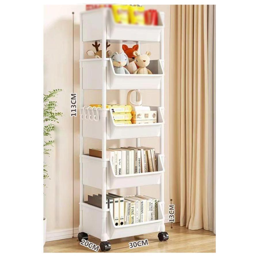 キッチンワゴン 5段 マルチワゴン キッチン収納 バスケットトローリー キャスター付き 本棚 収納ワゴン キャスター付き おしゃれ 隙間収納 キッチ |  | 09