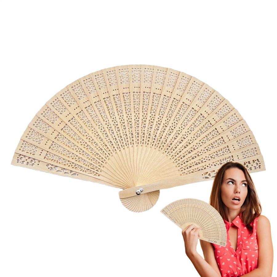 中空アウト 折りたたみ式 扇子 折りたたみ 白檀 香木 透かし彫り 個人