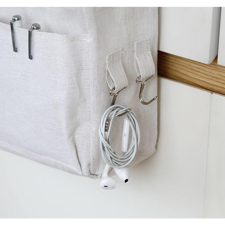 ベッドサイド収納 収納ケース 収納ポケット デスク 麻風 吊り下げ収納 収納ラック 小物収納 シンプル おしゃれ インテリア |  | 01