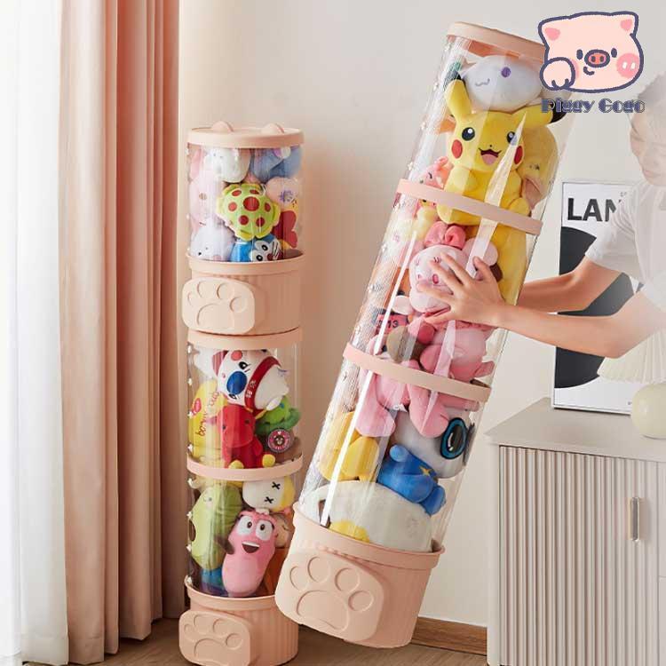 ぬいぐるみ 収納 ケース 透明 ぬいぐるみ収納 おもちゃ収納ボック 高さ47cm 77cm 107cm 幅26cm 円柱形 防塵 DIY 展 |  | 03