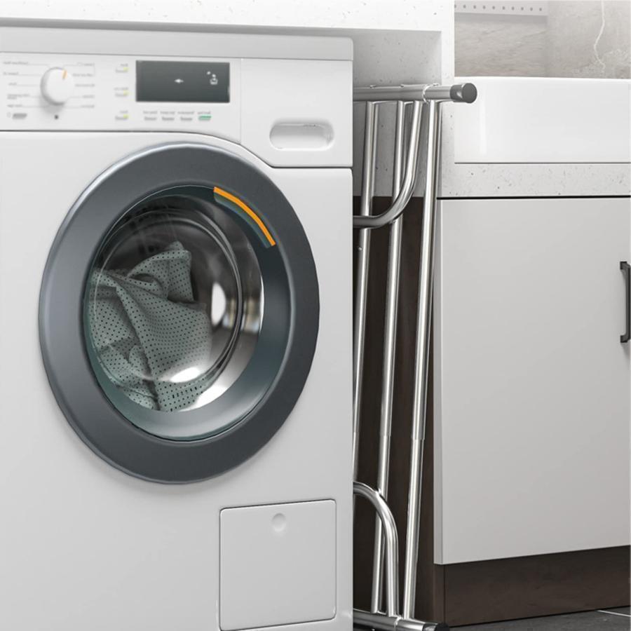 伸縮 ベランダ 手すり、ステンレス製ベランダ用 物干しラック 窓枠手すり、バルコニー乾燥靴台、調整可能なハンドル バルコニー窓、ラジエーター、パラペット、 |  | 04