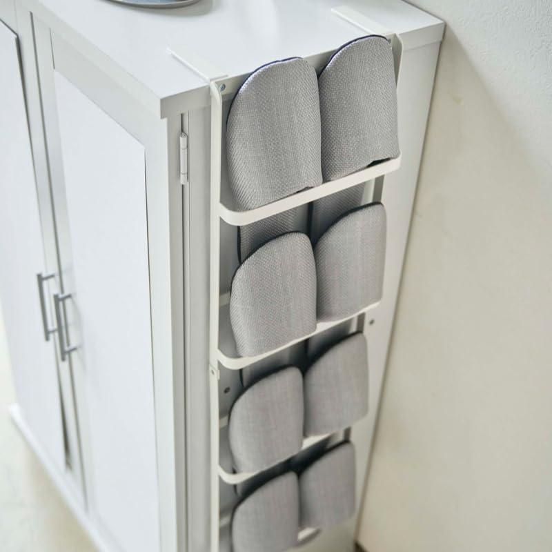 室内収納 シューズラック 玄関収納 スリッパラック 壁掛け式 4段 引っ掛け式スリッパラック フック付き 大容量 安定性 省スペース 取り付け簡単 穴開け不要 省ス |  | 09