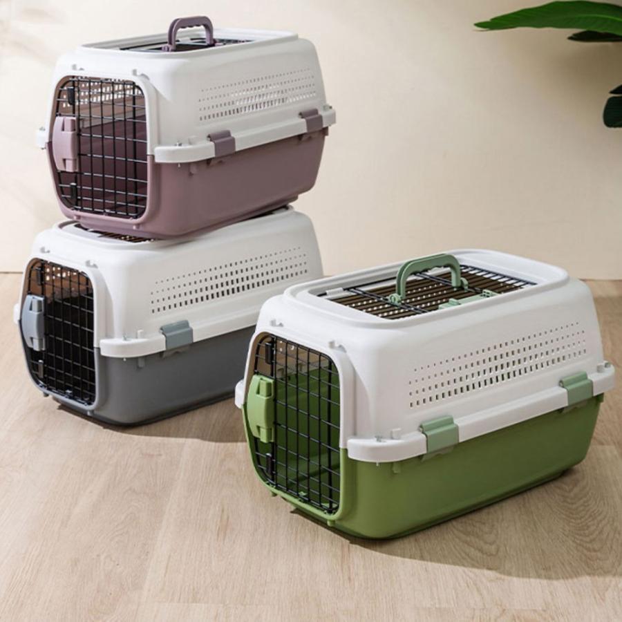 ペットキャリーケース ハード 小型 犬 猫 上扉 ペットキャリーバッグ 持ち運び 軽量 クレート ペットハウス ドッグキャリーバッグ 頑丈 旅行 車 |  | 14