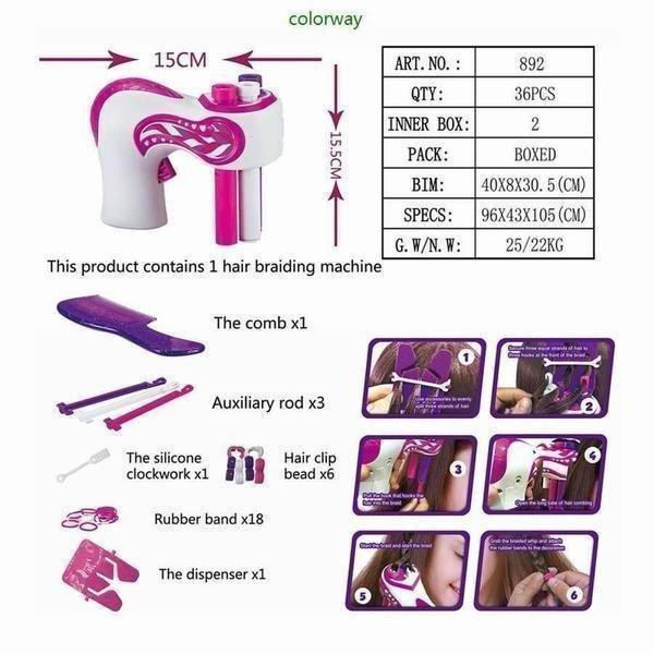 髪編みツール 髪ブレイダー ヘアアレンジ まとめ髪 髪型 子供 おもちゃ アレンジツール 編み込み 自動ヘアブレイダー 新品 |  | 02