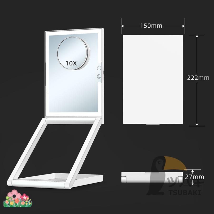 女優ミラー ledライト付き 卓上ミラー 10倍拡大鏡 8インチ USB充電式 高さ調整 多角度調整 無段階調光 おしゃれ 卓上鏡 ライト付き メイク鏡 化粧鏡 プレゼント |  | 11