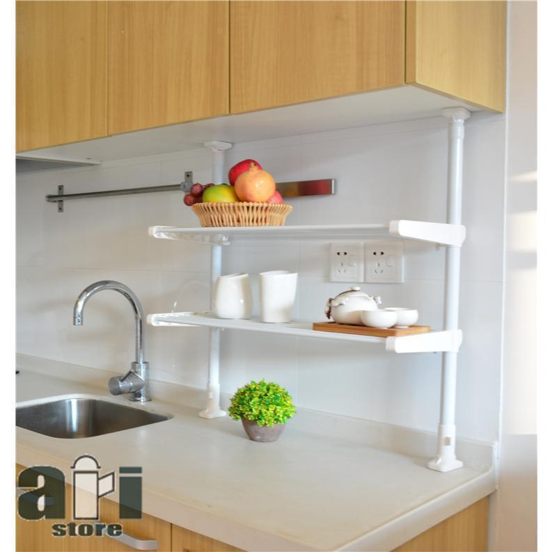 キッチンラック 突っ張りラック 突っ張り収納 幅40cm高さ68~110cm調整パイプラック２段 突っ張り棚 つっぱりラック つっぱり収納 自由伸縮 |  | 10