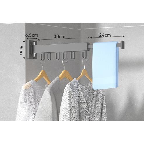 壁掛けハンガーラック 折り畳みハンガー 室内物干し 回転可能 物干し竿 9連ラック 洗濯物干し 部屋干し掛け 乾燥ラック 洗濯ハンガー |  | 10
