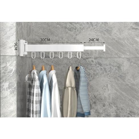 壁掛けハンガーラック 折り畳みハンガー 室内物干し 回転可能 物干し竿 9連ラック 洗濯物干し 部屋干し掛け 乾燥ラック 洗濯ハンガー |  | 02