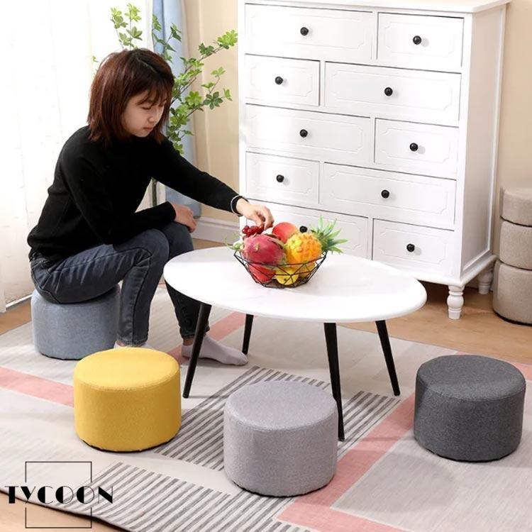 ミニスツール フットレスト オットマン 高い クッション 丸椅子 座布団 足置き 高反発 綿麻 フロアクッション クッション 椅子 北欧 低 |  | 02