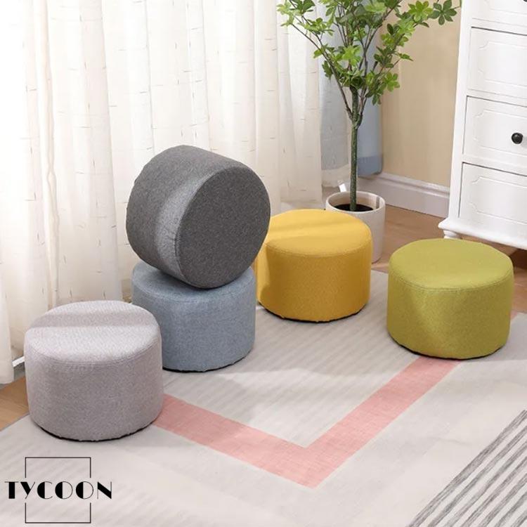 ミニスツール フットレスト オットマン 高い クッション 丸椅子 座布団 足置き 高反発 綿麻 フロアクッション クッション 椅子 北欧 低 |  | 03