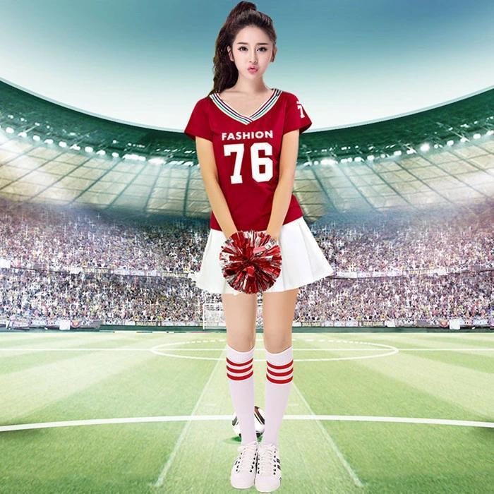 チアガール衣装 ダンスウェア サッカー コスプレ 舞台 イベント 上下セット 半袖 ダンス衣装 トップス スカート カジュアル ステージ衣装 ユニフォーム |  | 07