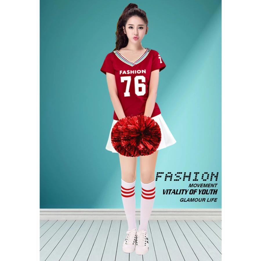 チアガール衣装 ダンスウェア サッカー コスプレ 舞台 イベント 上下セット 半袖 ダンス衣装 トップス スカート カジュアル ステージ衣装 ユニフォーム |  | 08