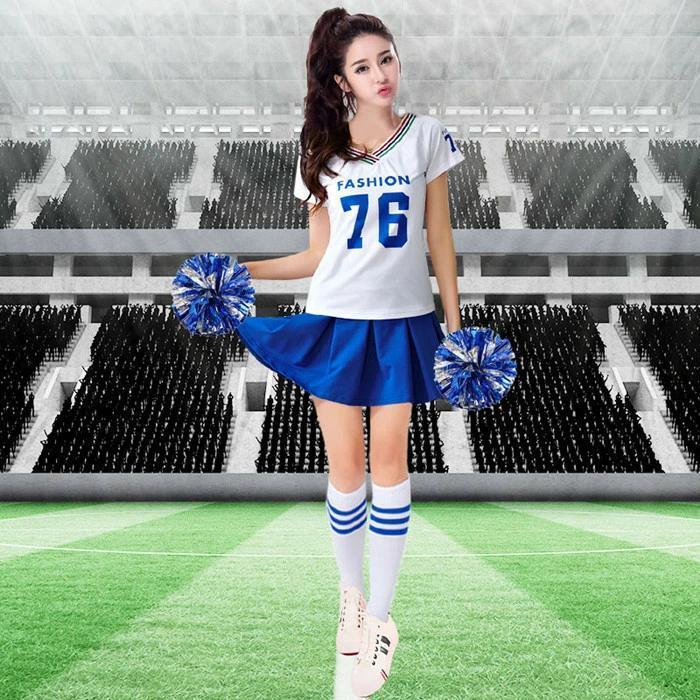 チアガール衣装 ダンスウェア サッカー コスプレ 舞台 イベント 上下セット 半袖 ダンス衣装 トップス スカート カジュアル ステージ衣装 ユニフォーム |  | 09