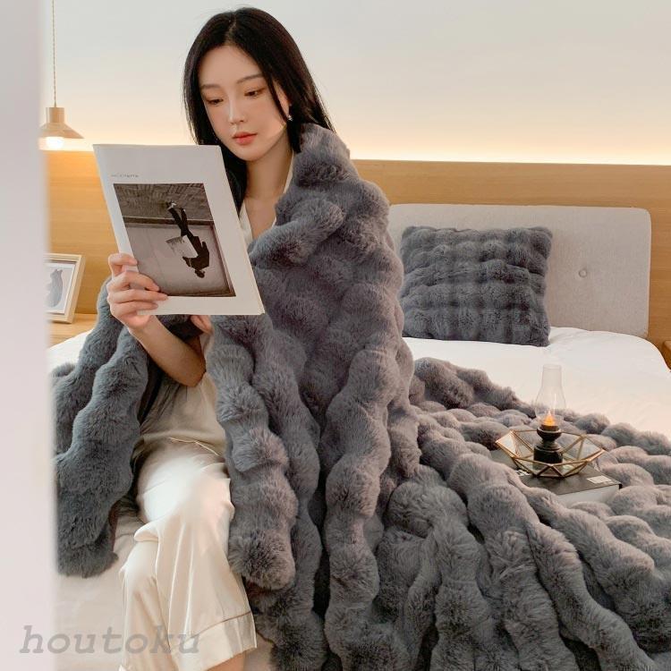 もうふ もこもこ毛布 暖かい ふわとろ ブランケット ふわふわ毛布 厚手 とろとろ セミダブル 160×200cm 膝掛け ひざ掛け モコ |  | 02