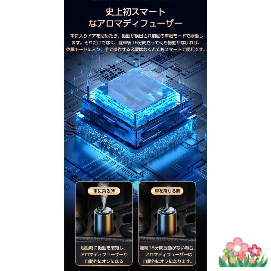 2025最新改良 車用 アロマディフューザーオイル 車載アロマディフューザー充電式 自動ON/OFF 車用芳香剤 高級カー用品 アルミ合金製 静音 |  | 03